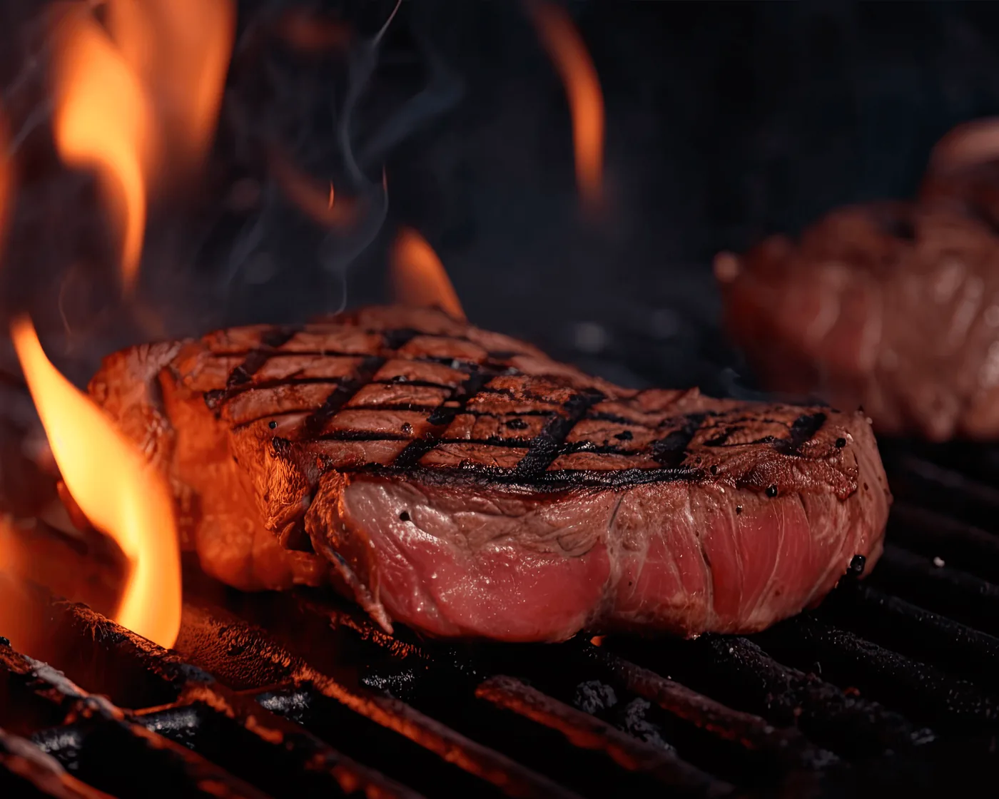 Carne a la brasa en la cocina de Sports Bar Madrid