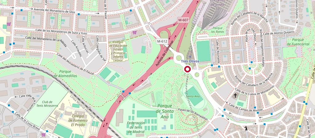 Plano de situación de Sports Bar Madrid en el barrio de Valverde, Fuencarral-El Pardo
